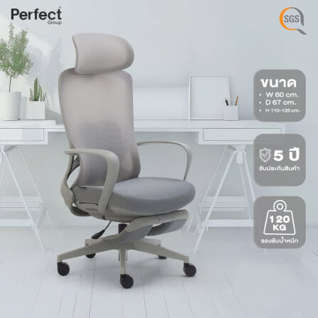 เก้าอี้ทำงานเพื่อสุขภาพ Perfect รุ่น Y FANTA เก้าอี้ สีเทา_7